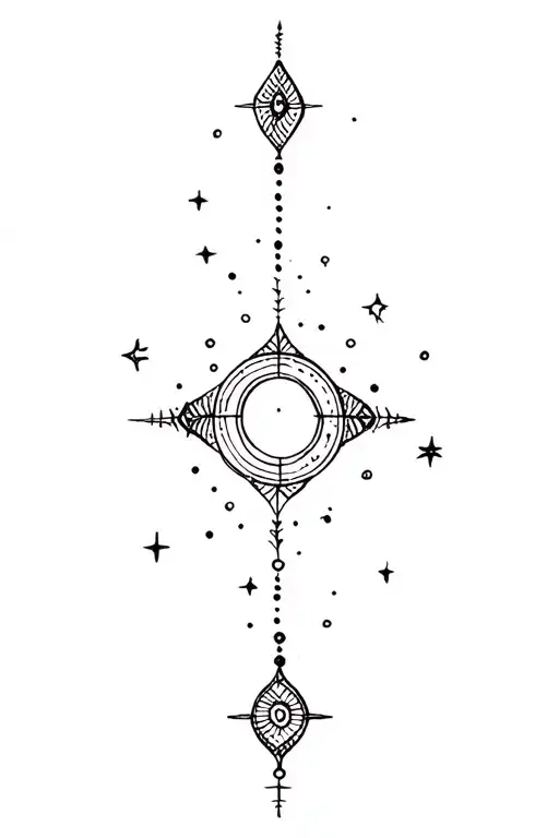 Henna Inspired Astronomical tattoo design idea
