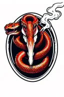 snake smoking tattoo design idea