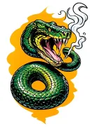 snake smoking tattoo design idea