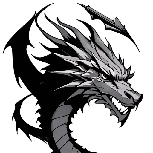 Arrow Dragon tattoo design idea