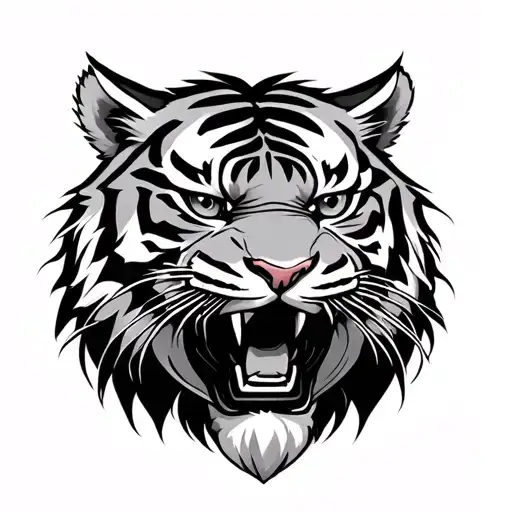 Chinese Tiger warrior tattoo design idea