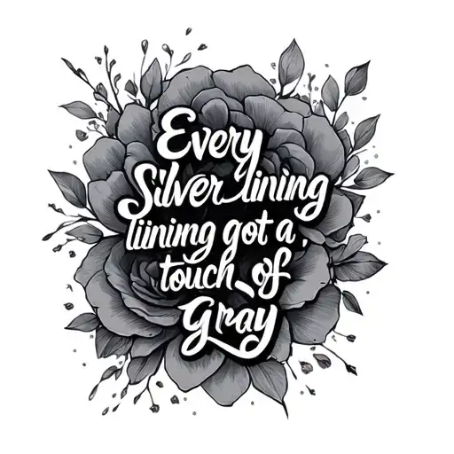  type writer font tattoo ""every silver lining's got a touch of grey;" tattoo design idea