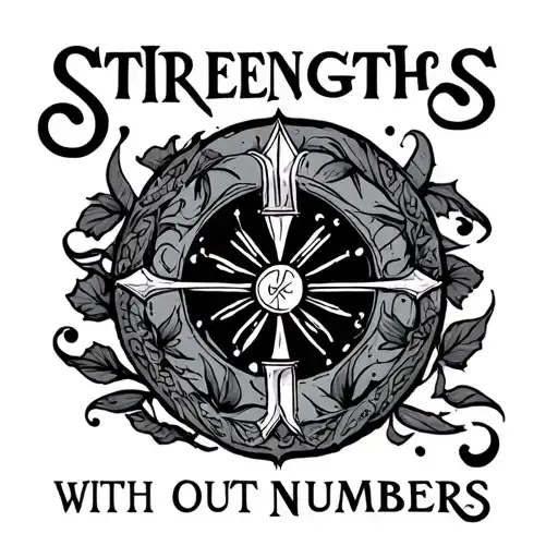 "Strengths with out numbers" strength tarot card design tattoo design idea