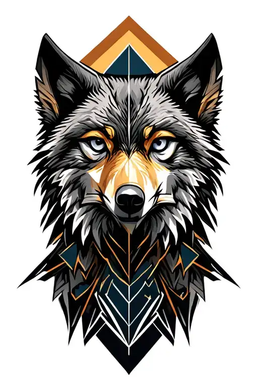 Wolf Eagle Mountain tattoo design idea