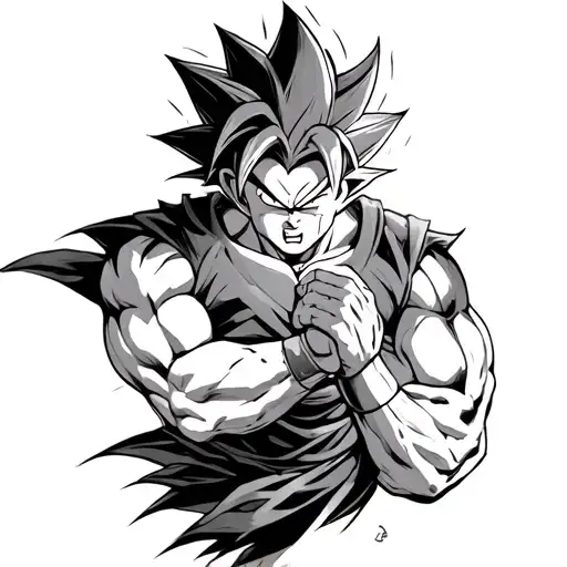 broly fighting vegeta tattoo design idea