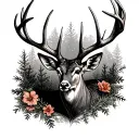 deer antlers tattoo design idea