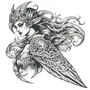 morrigan goddess demons sleeve tattoo design idea