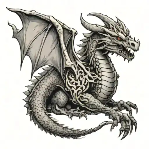Knight's Hand dragon tattoo design idea