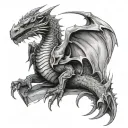 Knight's Hand dragon tattoo design idea