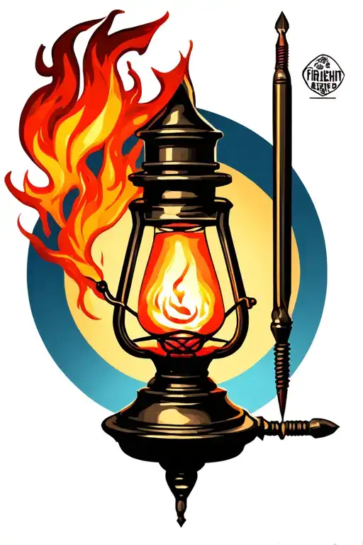 "Firelight Tattoo & Piercing" "Firelight Tattoo & Piercing" "Firelight Tattoo & Piercing" oil lamp with tattoo needle tattoo design idea