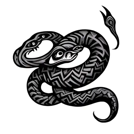 aztec stripes snake design tattoo design idea