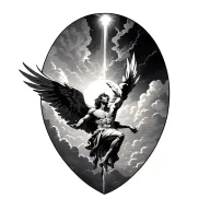 Icarus falling from the sky tattoo design idea