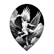 Icarus falling from the sky tattoo design idea