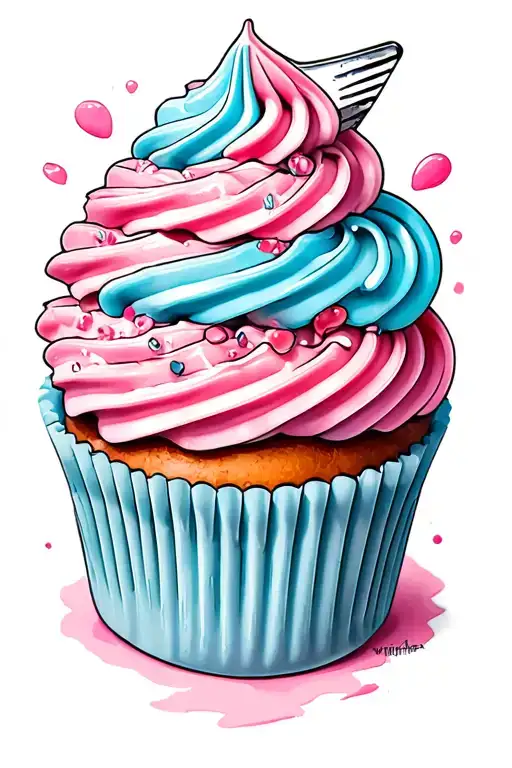 cupcakes frosting sleeve pipping tattoo design idea