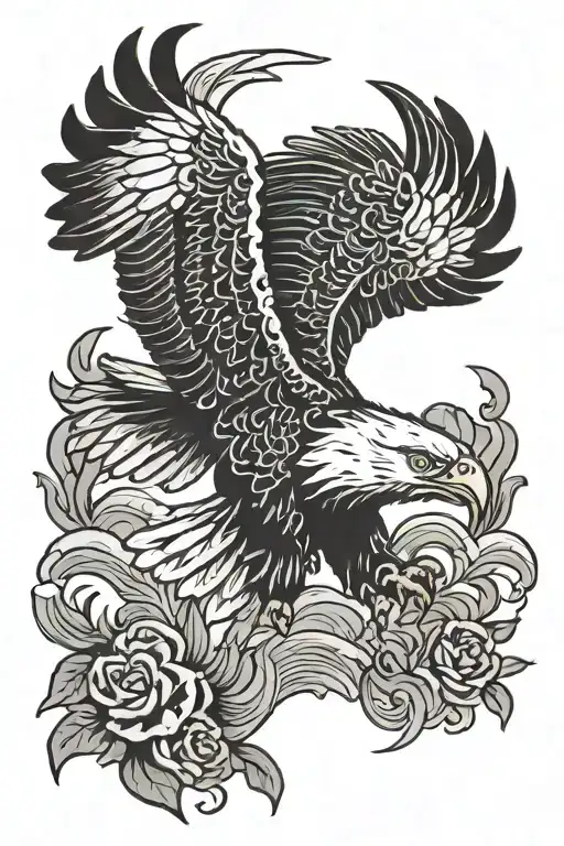 eagle soaring tattoo design idea