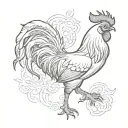 black rooster tattoo design idea