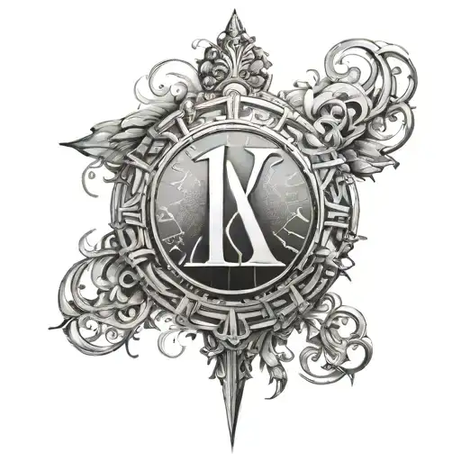 Roman numeral 4 tattoo design idea