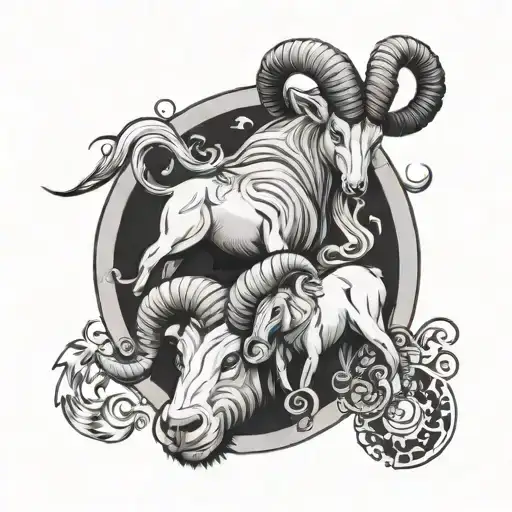 capricorn, aries and leo tattoo design idea