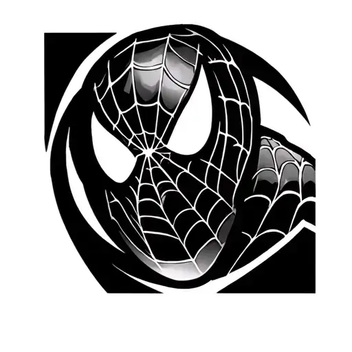 spiderman logo in web tattoo design idea