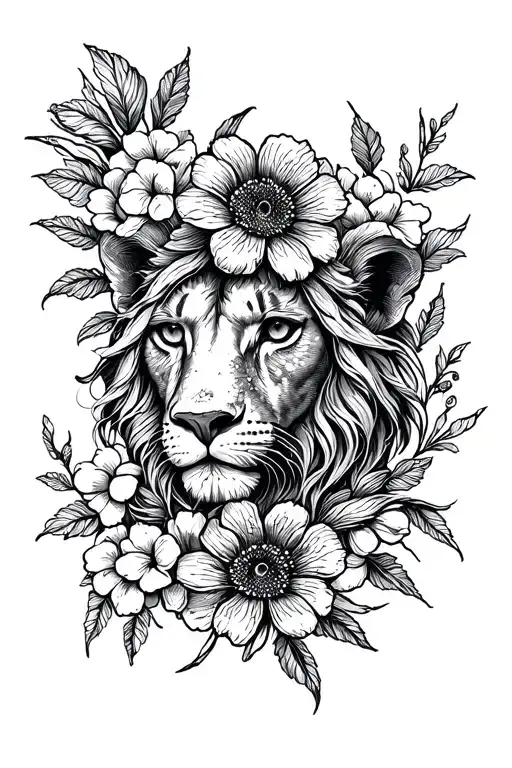 CANCER LEO GEMINI sign with flowers tattoo design idea