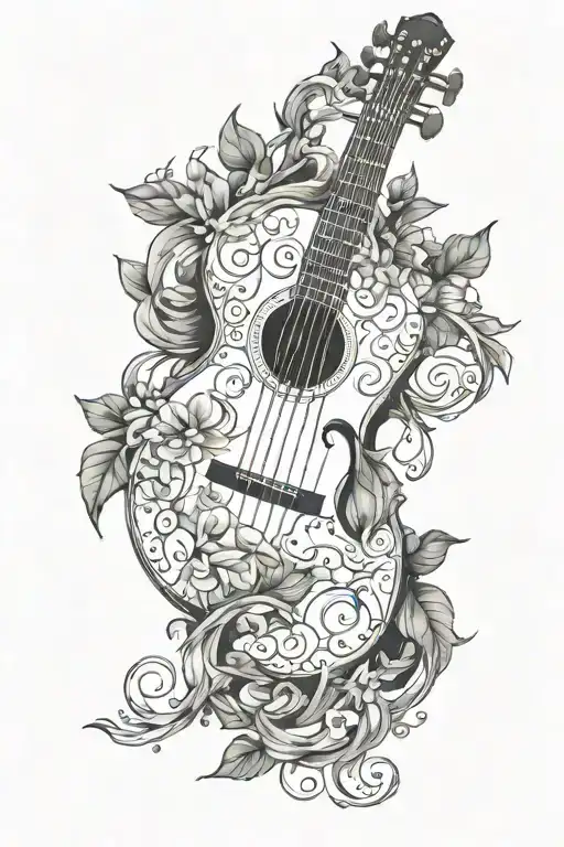 Billy strings transforming into vines tattoo design idea