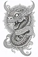 Aztec serpent tattoo design idea