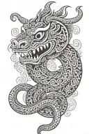Aztec serpent tattoo design idea
