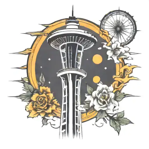 space needle tattoo design idea