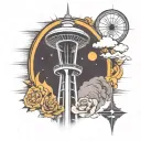space needle tattoo design idea