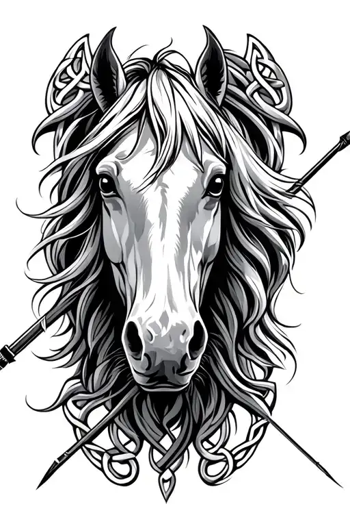 horse bow and arrow Celtic  tattoo design idea
