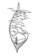 tricep tattoo of a canoe that incorporates the northern ontario landscape and tributes to two daughters tattoo design idea
