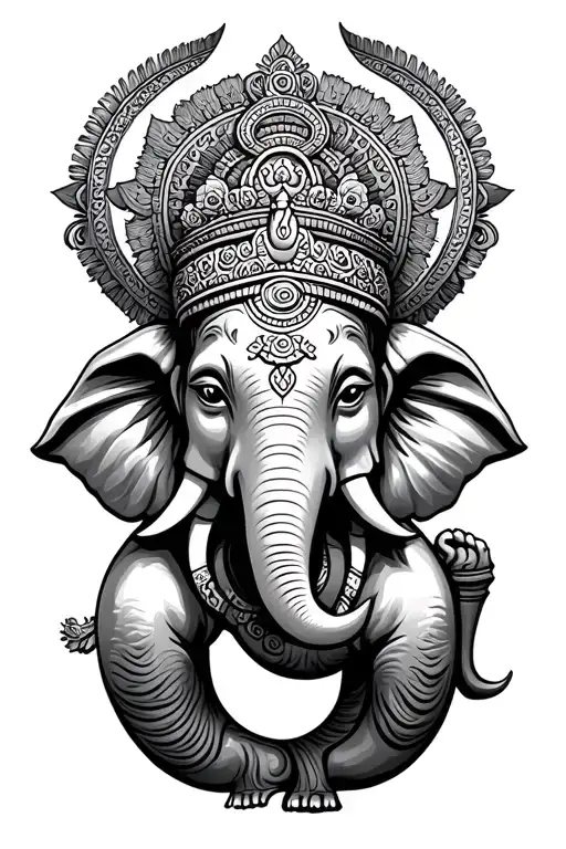 Ganesh Dorje Vajra Elephant God Amulet tattoo design idea