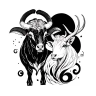 Aries and Taurus  tattoo design idea