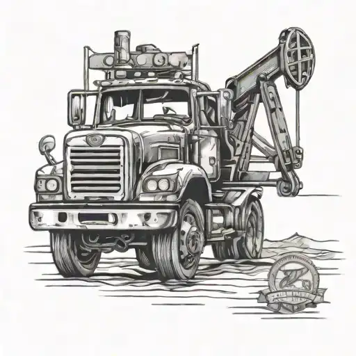 texas oilfield truck tattoo design idea