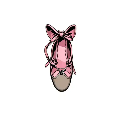 ballet shoes and dog tags tattoo design idea