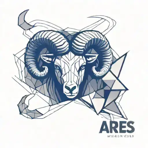 Aries in left realistic and right geometric style tattoo design idea
