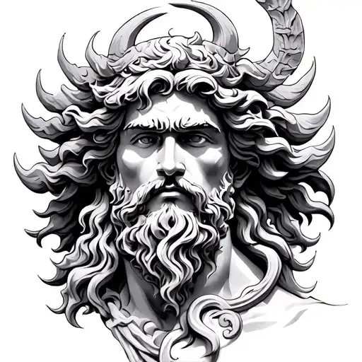 poseidon god tattoo design idea