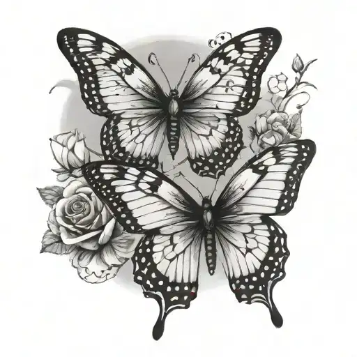 butterfly edgy tattoo design idea
