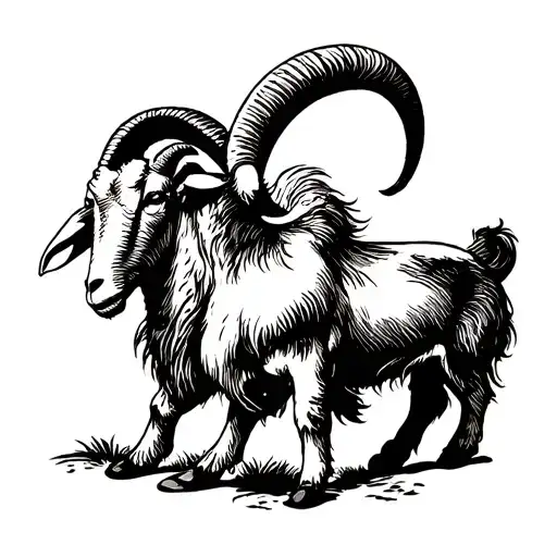 3 headed goat tattoo design idea