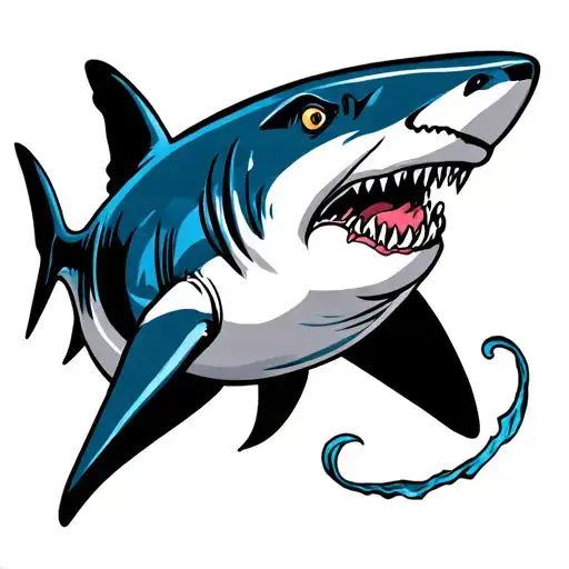 bull shark tattoo design idea