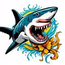 bull shark tattoo design idea