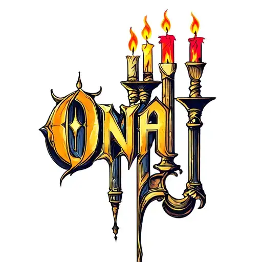 "Ona FX Titan " candlesticks adjacent to each other tattoo design idea