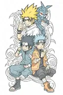 naruto and sasuke tattoo design idea