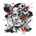 overthinking man tattoo design idea