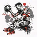 overthinking man tattoo design idea