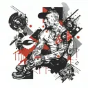 overthinking man tattoo design idea