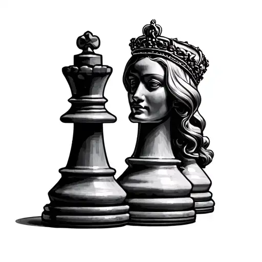 Queen Chess piece tattoo design idea