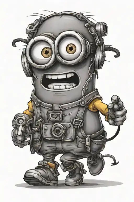 minions running tattoo design idea