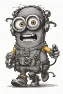 minions running tattoo design idea