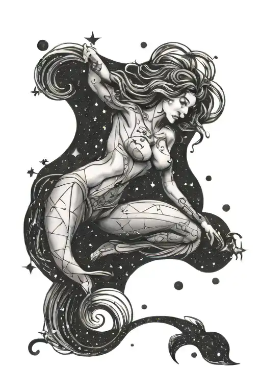 Aquarius constellation tattoo design idea